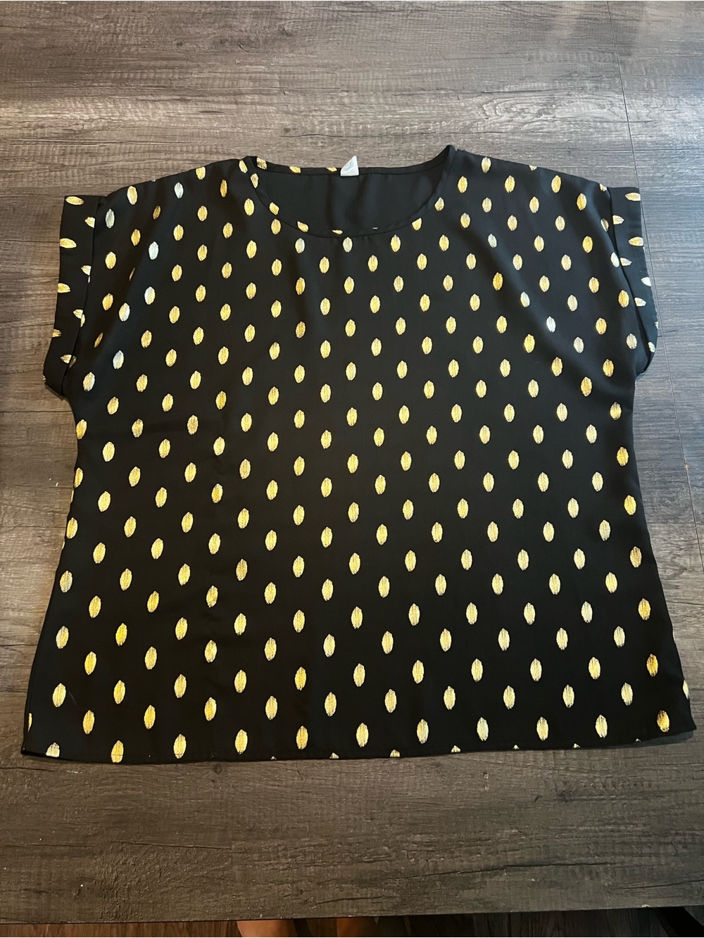 Black & Gold Metallic Polka Dot Blouse | Classic Chic | Work to Evening